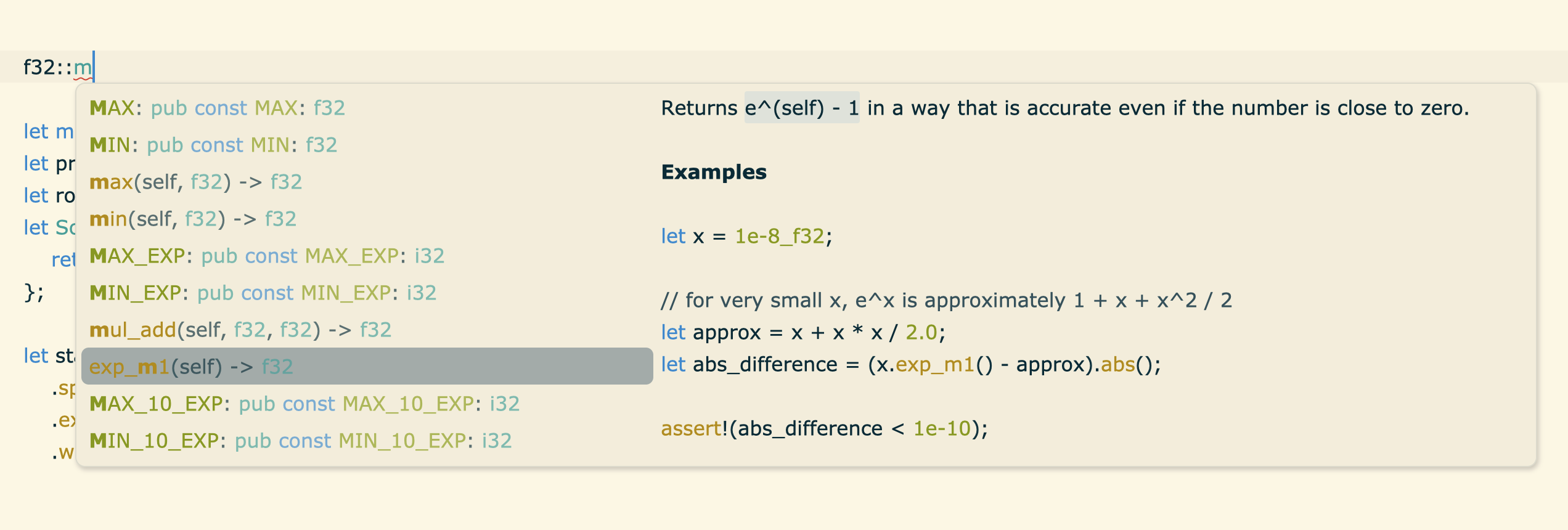 Autocomplete docs markdown rendering